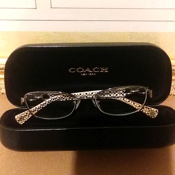 Coach Eyeglasses with case, Frames only. (9186 Dark Silver/Black Signature C) - Picture 1 of 9